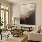 “Brown - Gray Misty Abstraction” - Brown, Gray Abstract Painting On Canvas PS0521