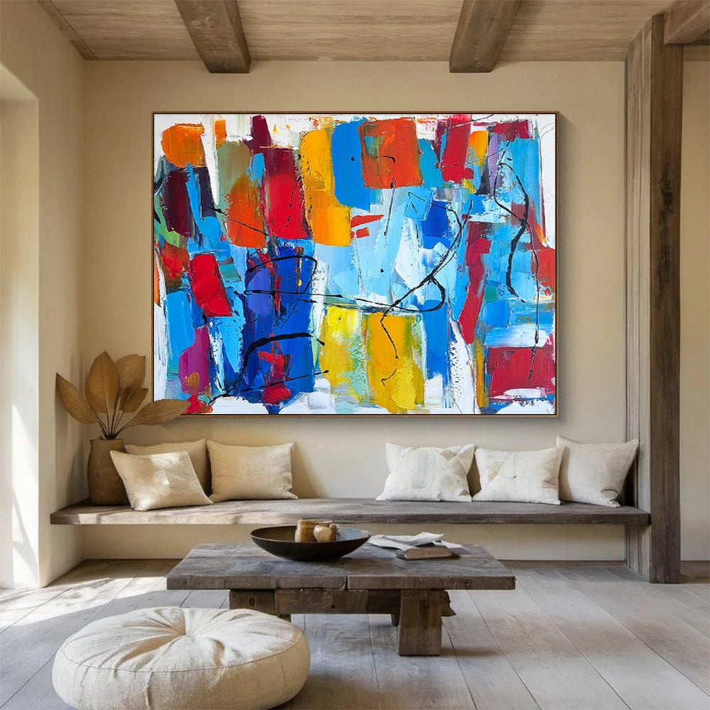“Color Explosion Abstract” - Vibrant Abstract Painting, Perfect for Creative Studio & Game Room DKS605