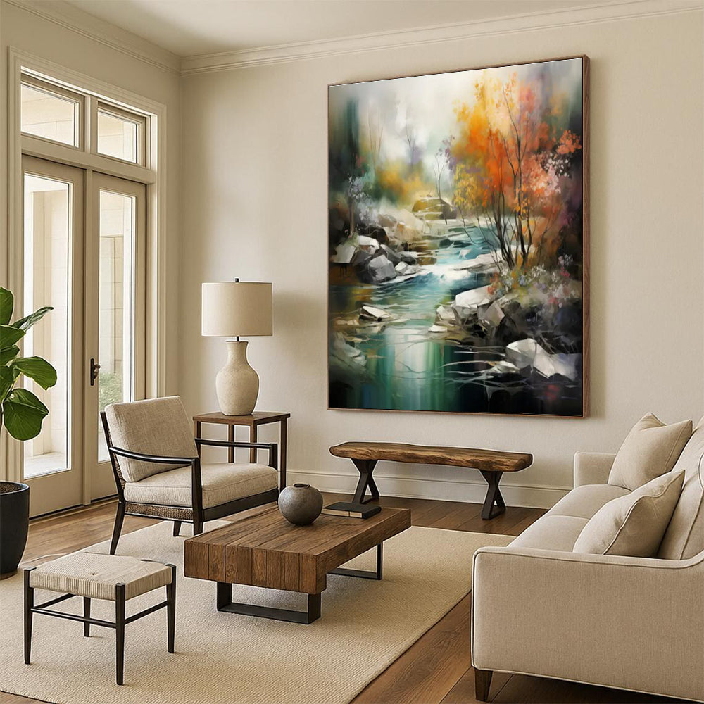 Colorful Abstract Landscape Painting On Canvas PS0832