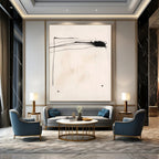 Minimalist Black and White, "Ink Traces" – Minimalist Abstract Painting On Canvas PS1030