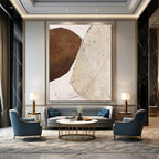 “Brown - Beige Textured Abstract” - Earthy Abstract Painting On Canvas PS0171