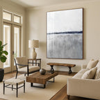 “Monochrome Coastal Horizon” - Minimalist Painting On Canvas PT2024