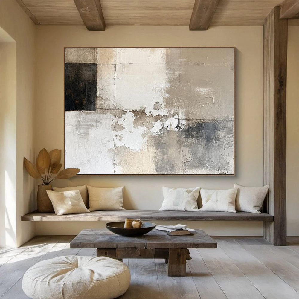“Neutral Textured Abstraction” - Minimalist Abstract Painting On Canvas DKS504