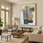 “Geometric Neutral Abstraction” - Geometric Abstract Painting On Canvas PT1051