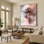 “Blush and Brown Abstract Fusion” - Abstract Minimalist Painting On Canvas PS0023