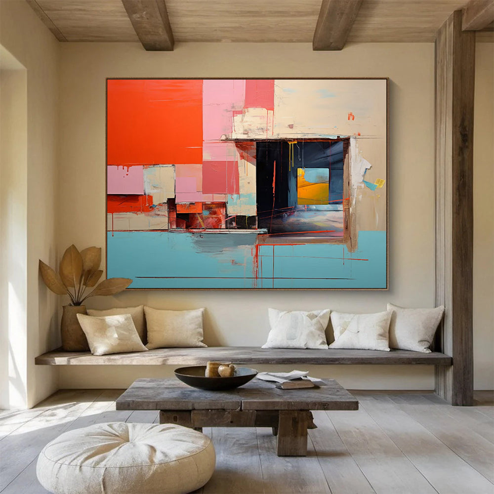“Dynamic Abstract Interior” - Abstract Interior Painting, Great for Urban Loft & Art Gallery DKS640