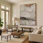 “Textured Neutral Abstract” - Earthy Abstract Painting On Canvas PS0101