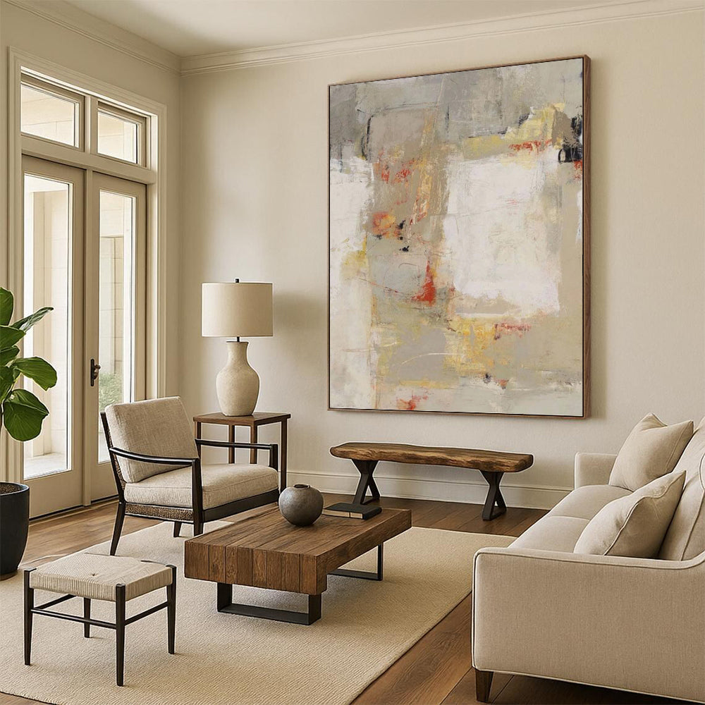 “Neutral Tones Abstract” Painting On Canvas PT1450