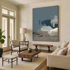 “Contrasting Tones Abstract” - Dark & Light Shapes with Subtle Textures Painting On Canvas DS242