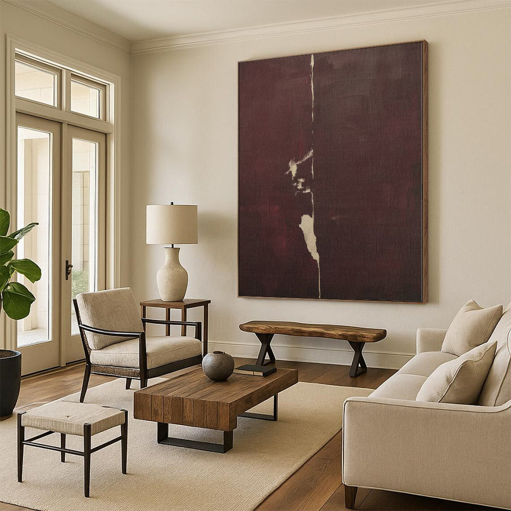 “Minimalist Abstract in Deep Tones” - Mysterious Abstract Painting On Canvas PS0262