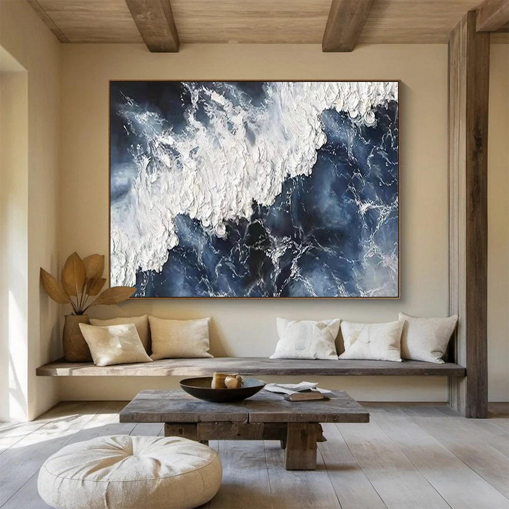 “Textured Ocean Waves” - Impasto Seaside Painting On Canvas PT250