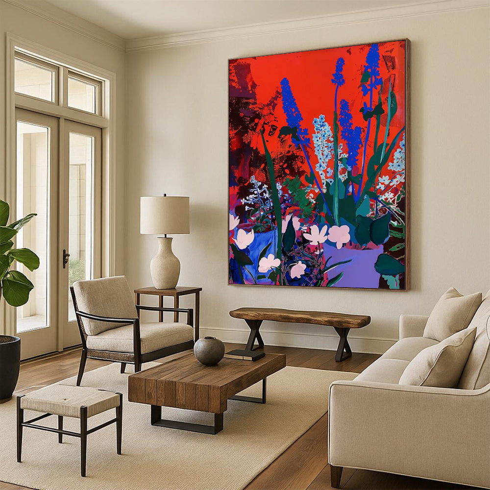 Vibrant Flower Garden Painting On Canvas DS100