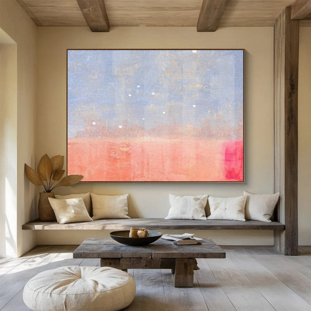 “Blue - Pink Gradient Sky” Abstract Painting On Canvas DKS280