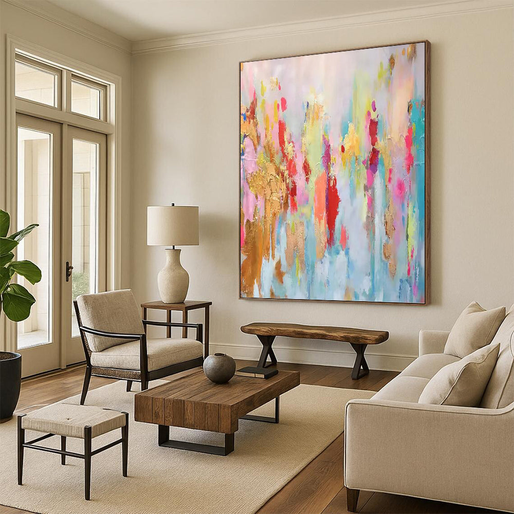 “Colorful Abstract” - Abstract Expressionist Painting On Canvas PT1340