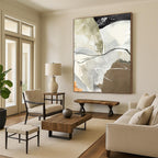 “Grey - White - Black Abstract Lines” - Minimalist Abstract Painting On Canvas PT1225