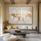 “Gold - Accent Abstract Blocks” - Luxe - Minimalist Painting On Canvas PT1552