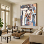 “Blue - Gray Abstract Shapes” - Abstract Expressionist Painting On Canvas DS041