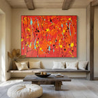 “Red - Yellow - Blue Drizzle” - Abstract Expressionist - Painting On Canvas PT1725