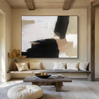 Neutral Palette with Contrast - Elegant Abstract Painting On Canvas DKS316