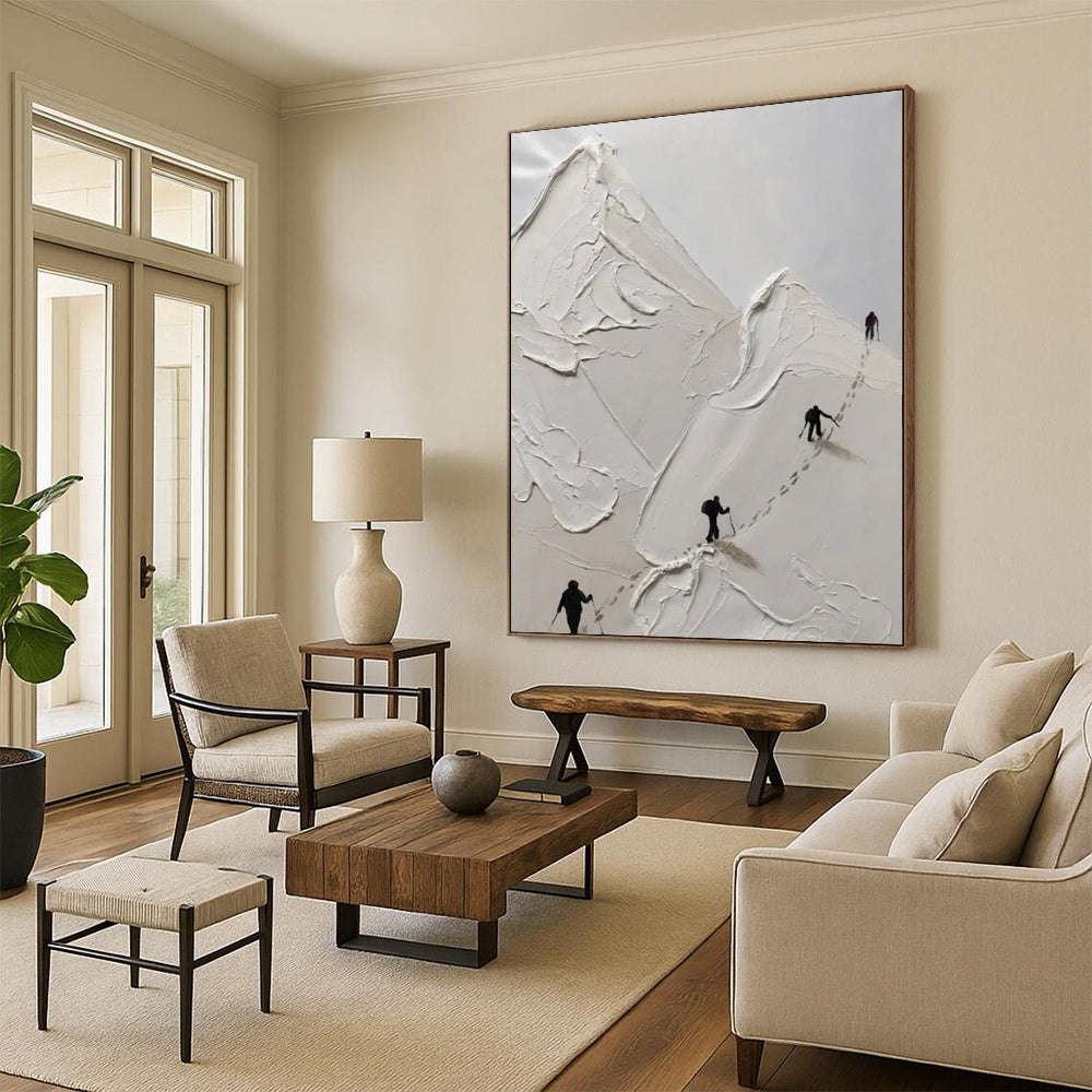 “Textured Mountain Climbers” - Inspirational Figurative Painting On Canvas DS317