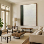 “Green - White Textured Script” - Textured Abstract Painting On Canvas PT1181