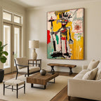 Urban Tribal Figure: Bold Lines & Colors Painting On Canvas DS103