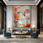Vivid Color Collage, "Creative Chaos" – Abstract Collage - Style On Canvas PS0931