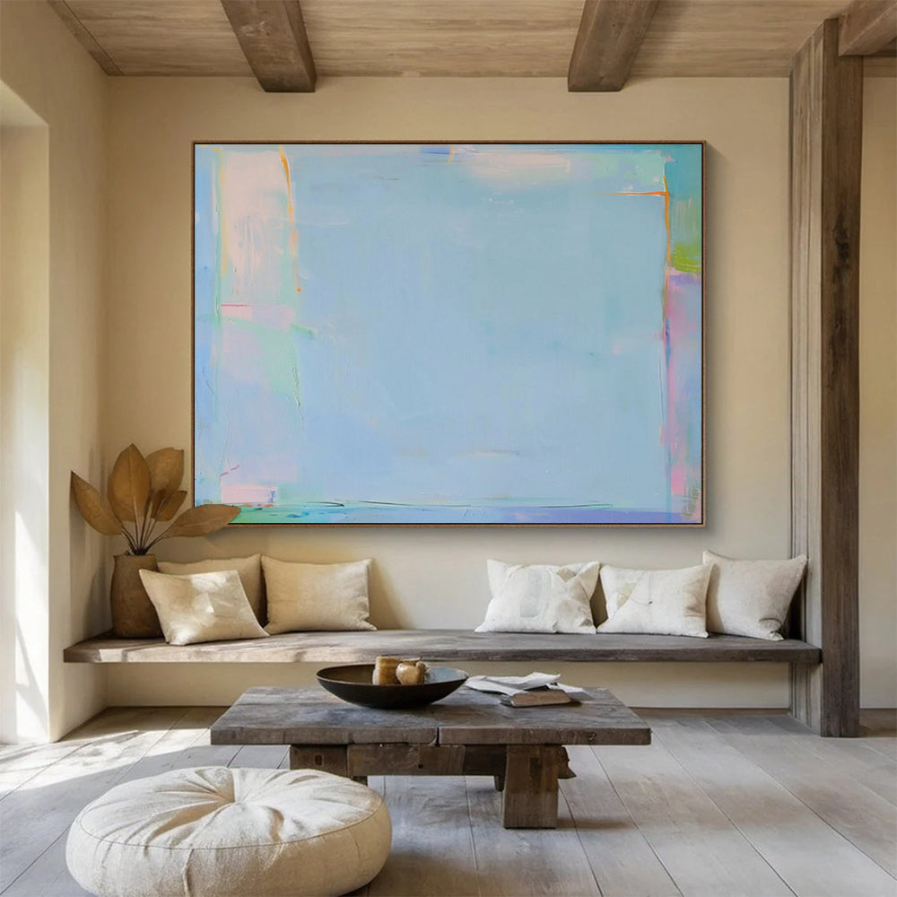 “Soft Pastel Minimalism” - Subtle Abstract Painting On Canvas DKS492