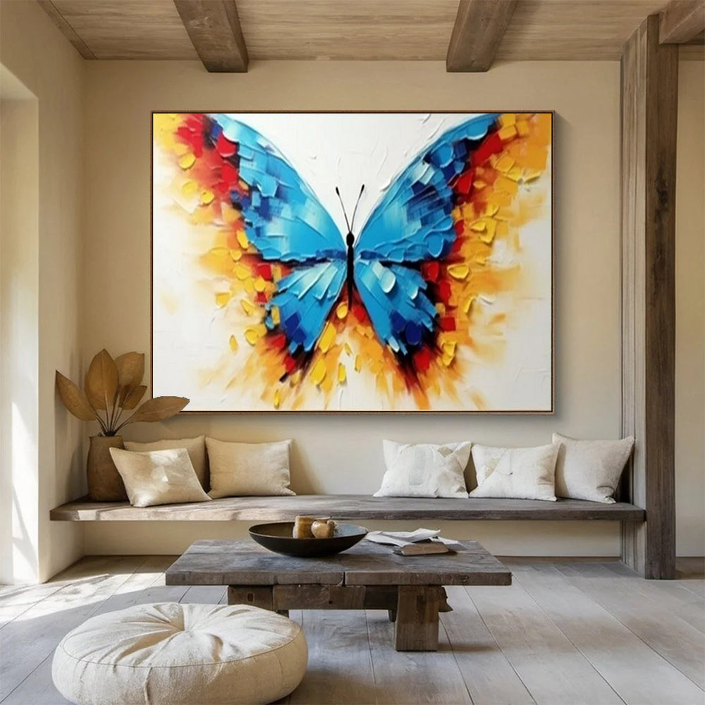 “Vibrant Textured Butterfly” - Impasto Oil Painting on Canvas PT1507