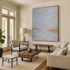 “Gray - Beige Abstract” - Minimalist Landscape Painting On Canvas PT2322