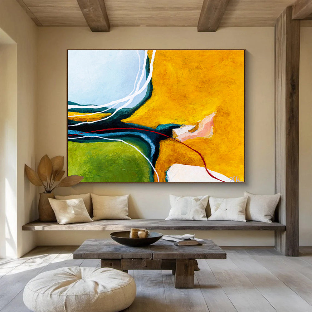“Vibrant Color Fusion Abstract” - Abstract Painting On Canvas DKS552