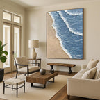“Beach Wave Textures” - Coastal Landscape Painting On Canvas DS333