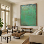 “Teal - Green Textured Abstract” - Textured Abstract Painting On Canvas PT1213