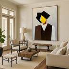 “Geometric Abstract Portrait” - Cubist Painting On Canvas PT2076