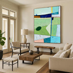 “Colorful Geometric Abstract” - Vibrant Abstract Painting On Canvas PT1104