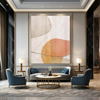 Soft Beiges, Greens, and Whites with Flowing Lines "Nature's Whisper" Abstract Line - Art Painting On Canvas PS1059