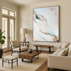 “Pink, Gold & Blue Marble - Like” - Abstract Painting On Canvas PS0433