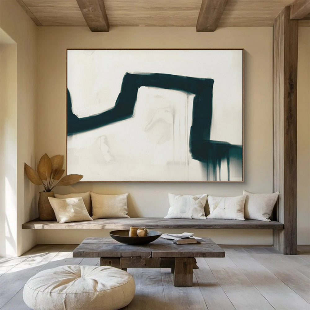 “Black and White Dripping Abstract” - Gestural Abstract Painting On Canvas PT115