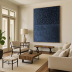 “Black - Dark Blue Minimalist” - Minimalist Abstract Painting On Canvas PT1247