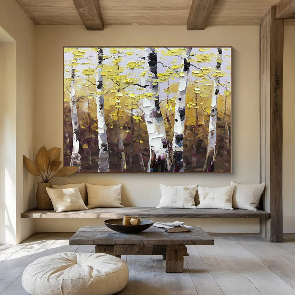 “Autumn Aspen Tree Landscape” - Landscape Painting, Great for Fall - Themed Room & Nature Lover’s Den DKS626