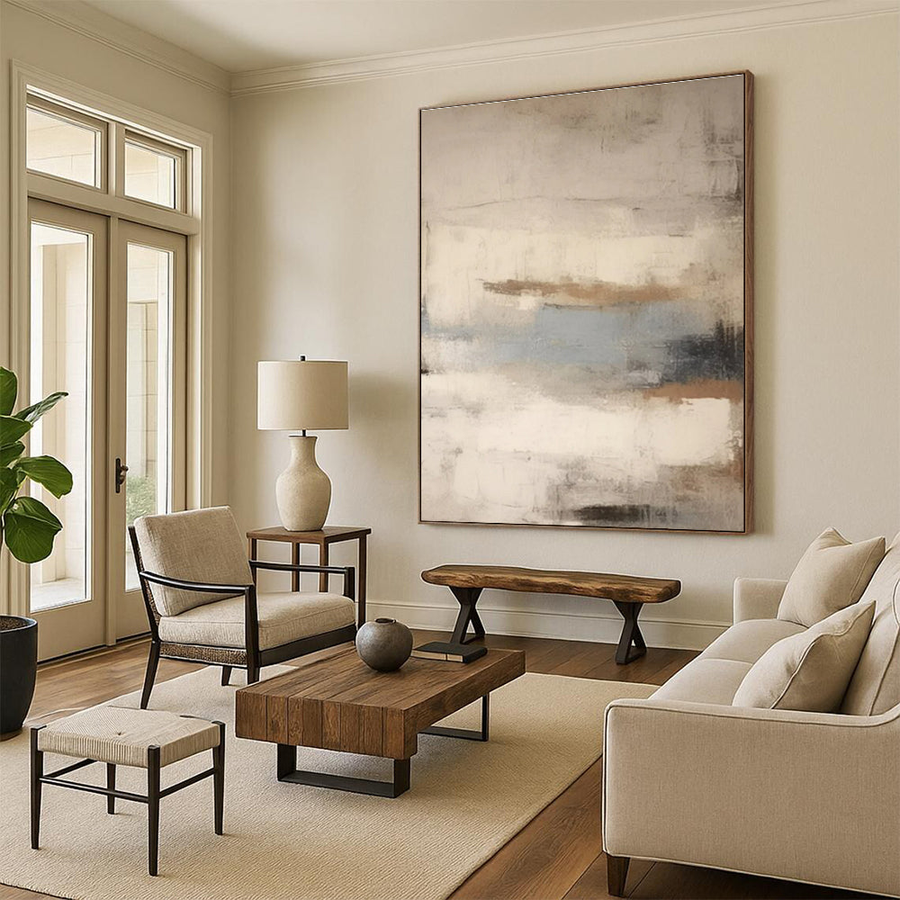 “Soft Neutral Blends” - Neutral Tones Abstract Minimalist Painting On Canvas PS0705