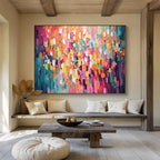 “Colorful Abstract Cubes” - Abstract Oil Painting On Canvas DKS868
