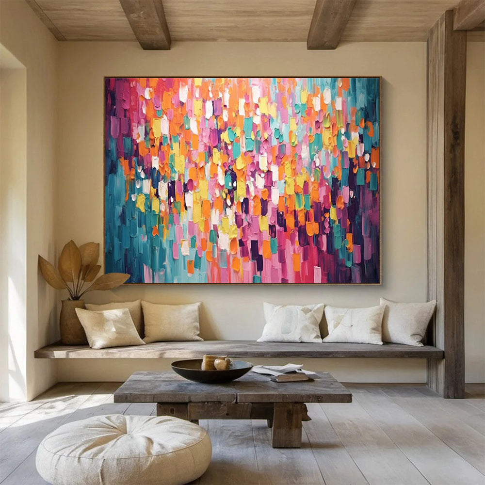 “Colorful Abstract Cubes” - Abstract Oil Painting On Canvas DKS868