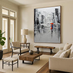 “Monochrome City Lovers” - Urban, Romantic - Styled Painting On Canvas PT1600