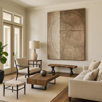 “Brown Line Sketches” - Brown Abstract Minimalist Drawing - Style Painting On Canvas PS0708