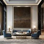 “Dark Brown Textured Abstract” - Mysterious Abstract Painting On Canvas PS0119