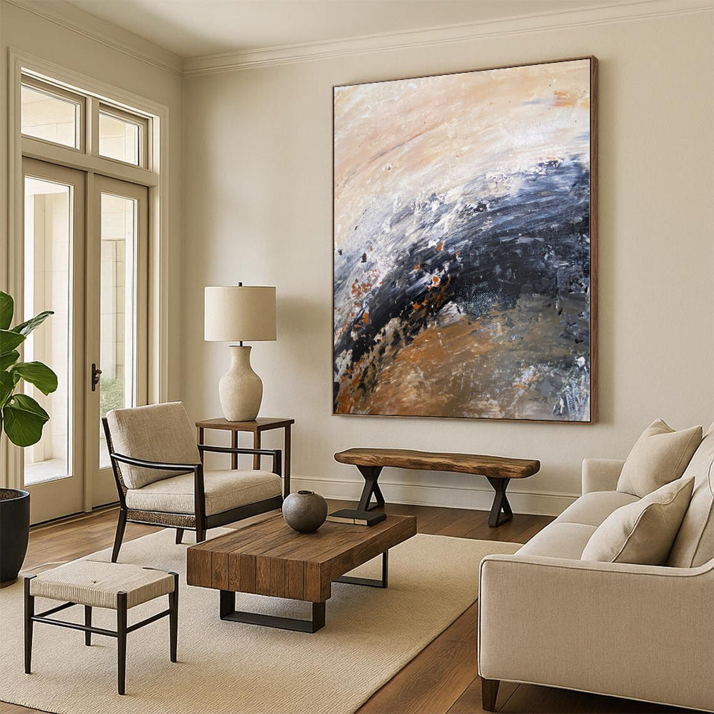 “Earth - Toned Abstract Swirl” - Abstract Landscape - Inspired Painting On Canvas PS0009