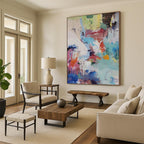 “Pastel Abstract Fusion” - Abstract, Soft - Colored Painting On Canvas PT1579