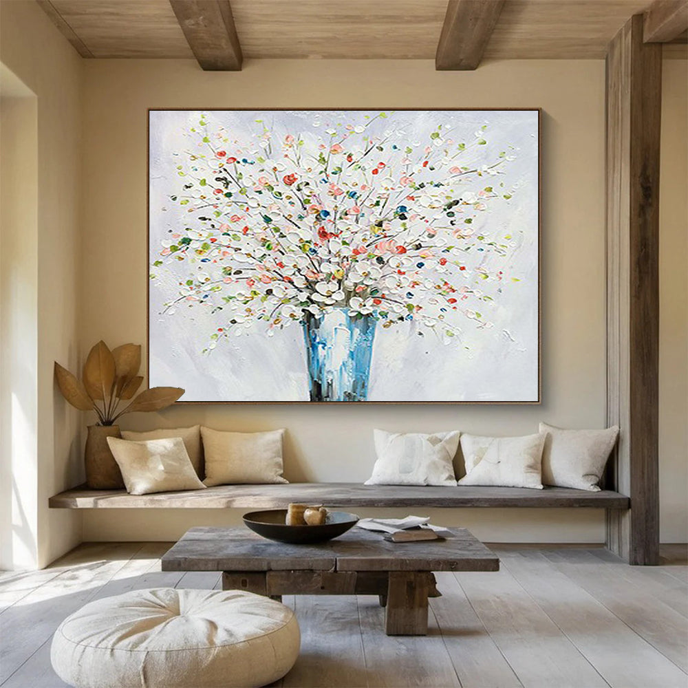 “Colorful Floral Bouquet” - Impasto Still - Life Painting On Canvas PT220