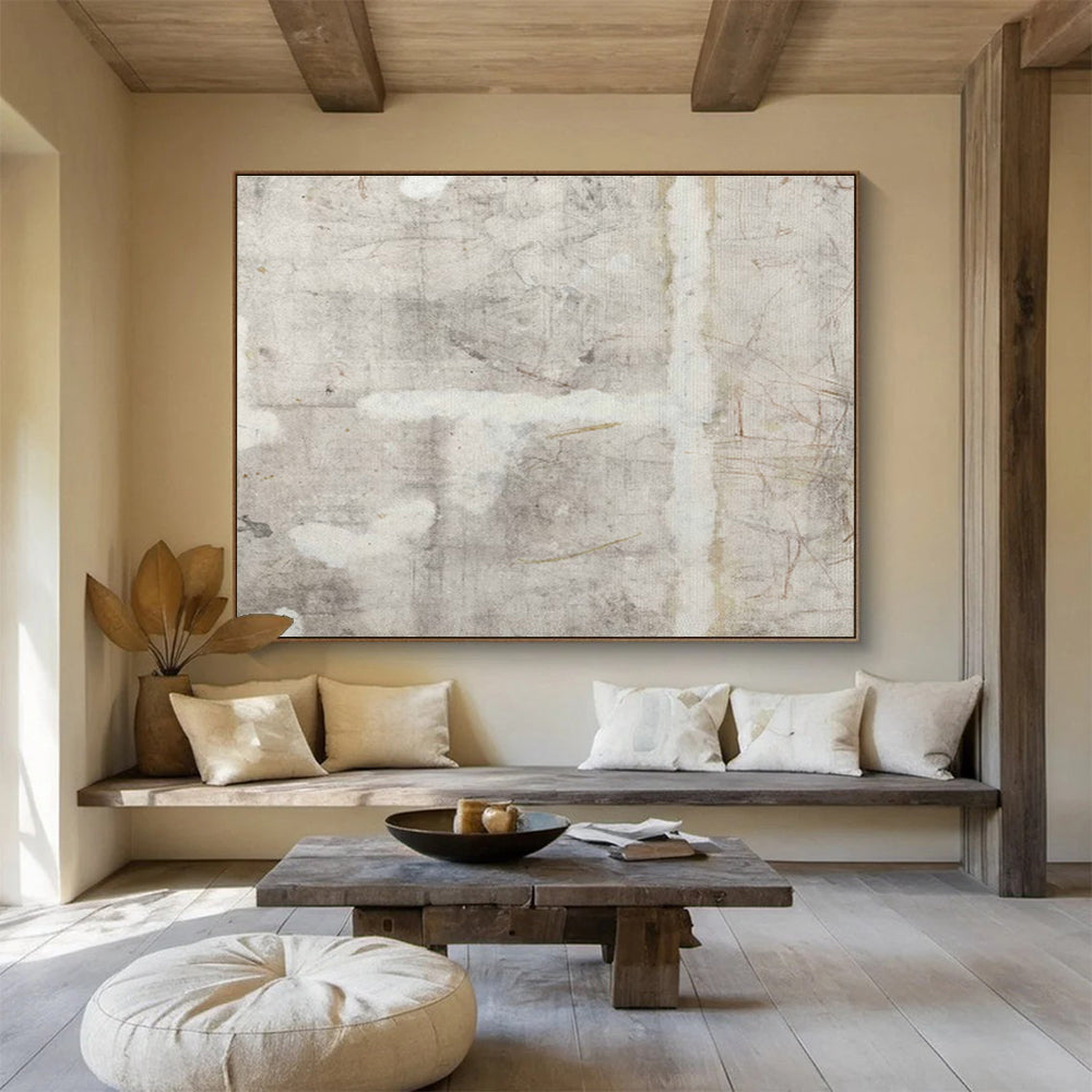 “Grey - Textured Abstract Impression” Abstract Painting On Canvas DKS234